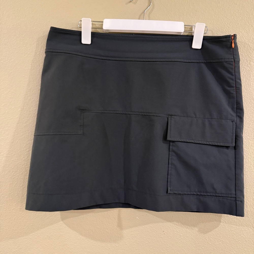 Title Nine Skort Women 12 Gray Cargo Activewear Hiking Gorpcore Outdoor